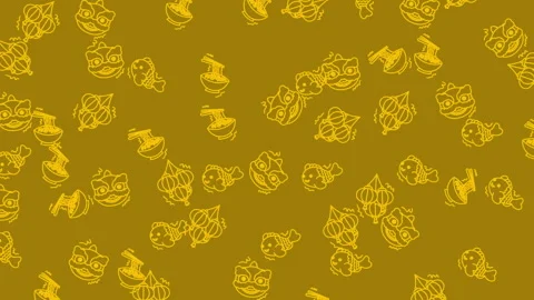 Abstract Pattern of Repeated Faces in Gold Tones. Stock Footage 325015500