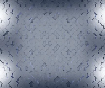 Abstract pattern with repeating arrows. 3d rendering. Stock Illustration