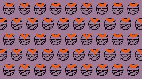 Abstract Pattern of Repeating Circular Graphics with Orange and Black Element Stock Footage 325383019