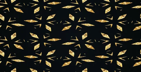 Abstract pattern repeating golden decor Stock Illustration