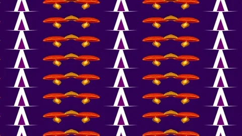 Abstract pattern with repeating symmetrical elements in warm red and purple.. Stock Footage 320147807