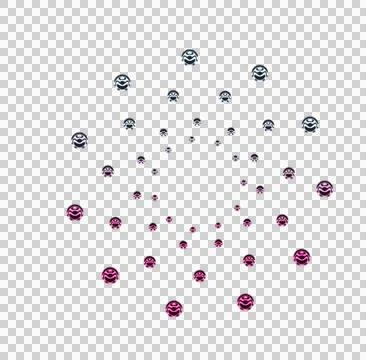 Abstract pattern with repeating white floral motifs on dark purple background Illustrazione stock