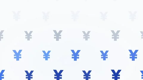 An abstract pattern of repeating yen or yuan currency symbols arranged in a.. Stock Footage 346794275