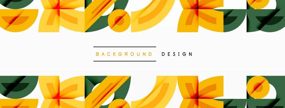 Abstract pattern repeats horizontally. Orange, green hues dominate design. Stock Illustration