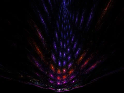 Abstract pattern resembling a Christmas tree. Abstraction-based fractal graphics Stock Illustration