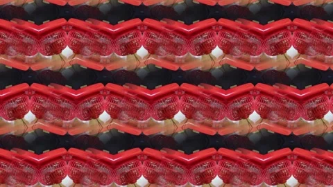 An abstract pattern resembling a textile design, with a mix of red and brow.. Stock Footage 305365757