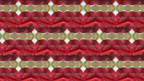 An abstract pattern resembling a textile design, with a mix of red and brow.. Stock Footage 305365774