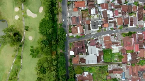 Abstract pattern of residential district and golf course in Magelang, Stock Footage 166625189
