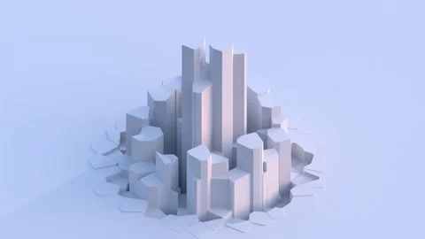 Abstract pattern of a ring of prisms extruding, 3d render loop Stock Footage 171817021