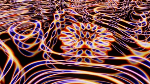 Abstract pattern of rotating flashing waves Stock Footage 179190355