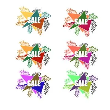 Abstract pattern with sale triangles with branches. Stock Illustration