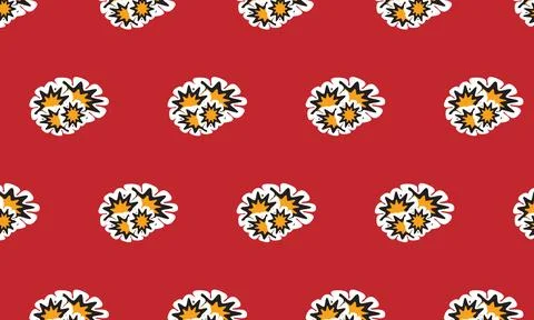 Abstract pattern  scattered  polka dots on a Red background. 스톡 일러스트