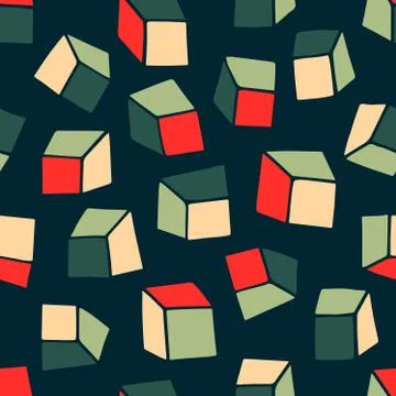 Abstract pattern. Seamless geometric wallpaper background with squares. Illustrazione stock