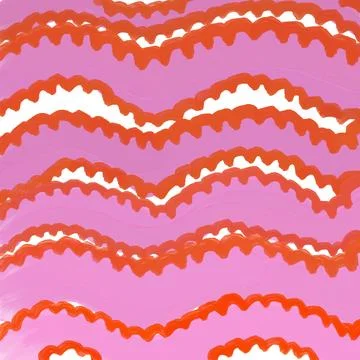 Abstract Pattern, Seamless Pattern, Pink Background, Red Wavy Lines, Organic Sha Ilustración de archivo