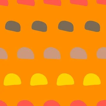 Abstract pattern semicircles on orange background Stock Illustration