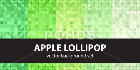 Abstract pattern set Apple Lollipop. Vector seamless backgrounds Ilustraciones de archivo