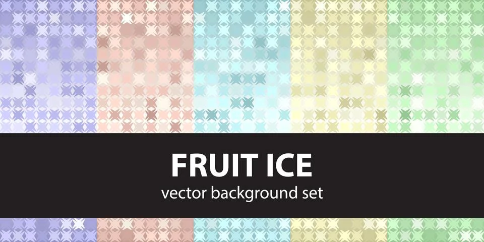 Abstract pattern set "Fruit Ice". Vector seamless backgrounds Stock Illustration