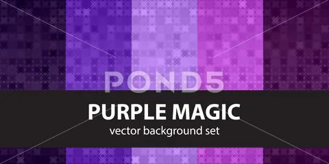 Abstract pattern set Purple Magic. Vector seamless backgrounds イラスト素材
