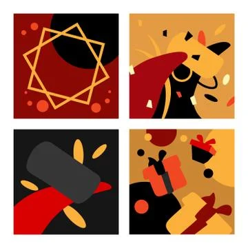 Abstract pattern set on white isolated backdrop Stock Illustration