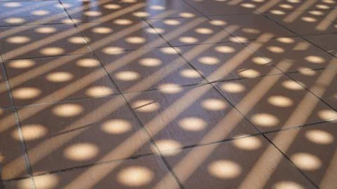 Abstract Pattern of Shadows on Ceramic Tiles Stock Photos
