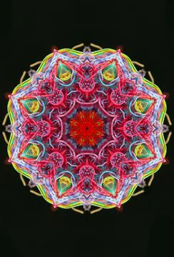 Abstract pattern shape from multicolored threads Illustrazione stock