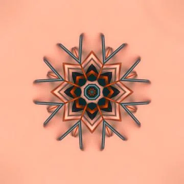 Abstract pattern in the shape of a stylized star. 3d rendering illustration イラスト素材