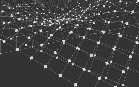 Abstract pattern of shapes and lines on a gray background. Stock-Illustration