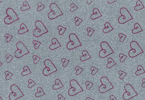 Abstract pattern of shiny red hearts on a gray background. For backgrounds, c 写真素材