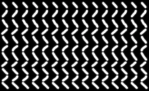 Abstract pattern of short smooth white lines symmetrically arranged on a blac Stock Photos