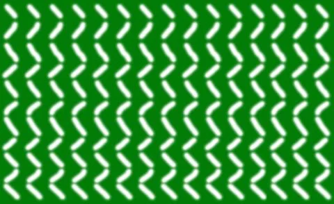 Abstract pattern of short smooth white lines symmetrically arranged on a gree Stock Photos