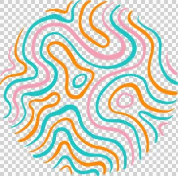 Abstract pattern is showing multicolored wavy contour lines in flat style on Stock Illustration