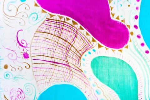 Abstract pattern on silk batik abstract painting on silk hand made batik ,... 스톡 사진