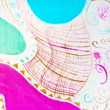 Abstract pattern on silk batik abstract painting on silk hand made batik ,... Stock Photos