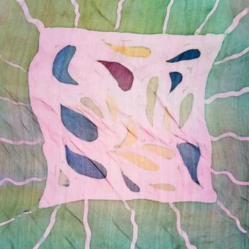 Abstract pattern on silk batik 스톡 사진