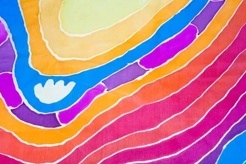 Abstract pattern on silk batik 스톡 사진
