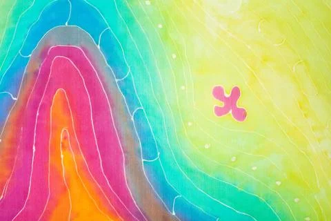 Abstract pattern on silk batik Stock Photos