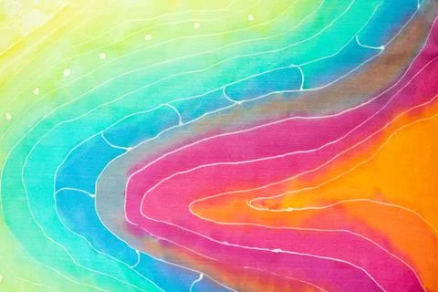 Abstract pattern on silk batik Stock Photos