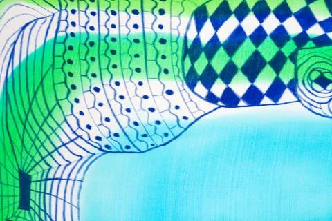 Abstract pattern on silk batik 스톡 사진