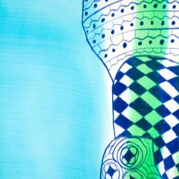 Abstract pattern on silk batik Stock Photos