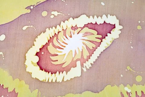 Abstract pattern on silk batik 스톡 사진
