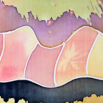 Abstract pattern on silk batik 스톡 사진
