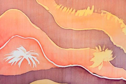 Abstract pattern on silk batik Stock Photos