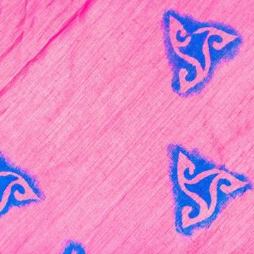 Abstract pattern on silk batik stencil picture on silk hand made batik ,pr... Stock Photos