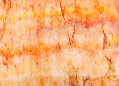 Abstract pattern on silk fabric texture in yellow and brown tones Stock Photos