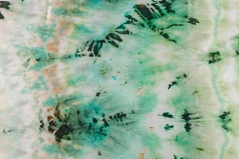 Abstract pattern on silk fabric texture in green tones Stock Photos