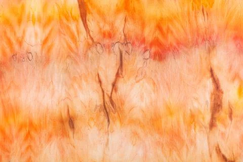 Abstract pattern on silk fabric texture in yellow and brown tones Stock Photos