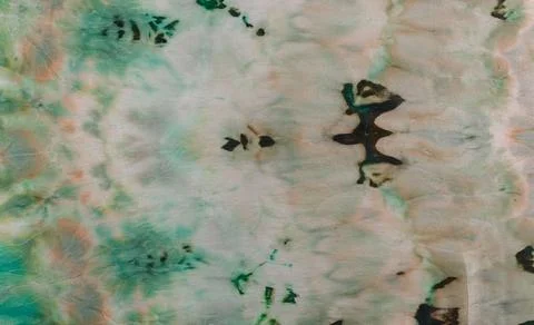 Abstract pattern on silk fabric texture in green tones Stock Photos