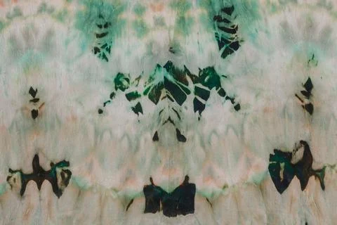 Abstract pattern on silk fabric texture in green tones Stock Photos