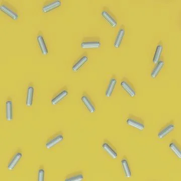 Abstract pattern of silver Ultimate gray small oblong cylindrical pins on bright Stock Illustration