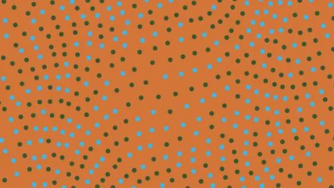 Abstract pattern with small colorful dots on orange background Illustrazione stock